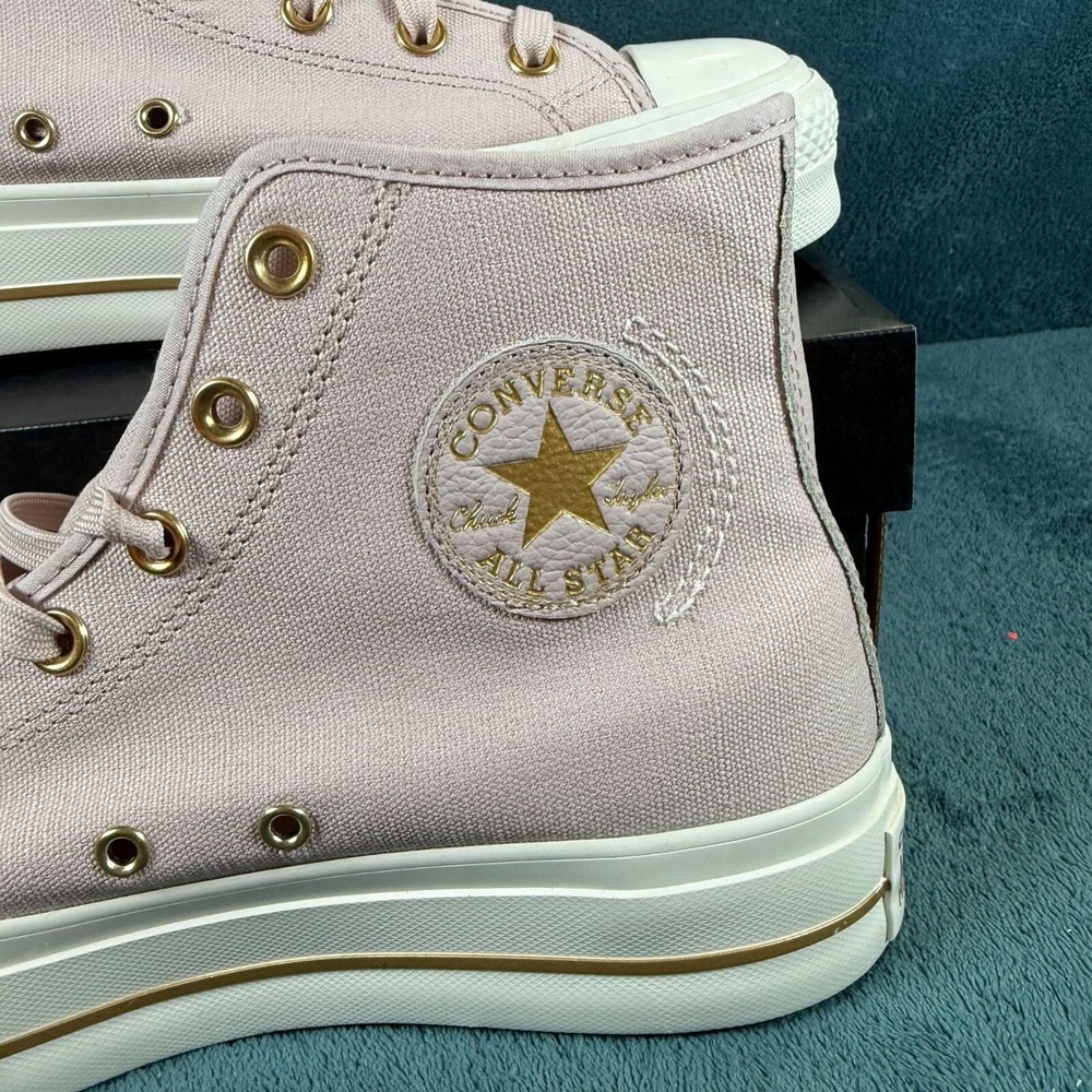 Converse Women's 9.5 High Top Chuck Taylor All Star Lift Sneakers Pink Canvas - Picture 3 of 7